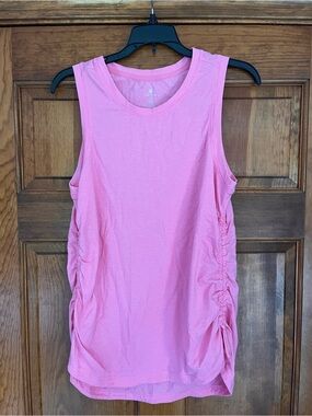 Women's Pink Sleeveless Ruched Tank Top